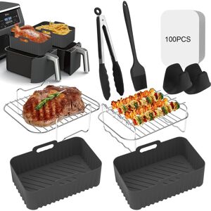 rhm Large Size Air Fryer Accessories, 9pcs Dual Air Fryer Accessories For Ninja Foo rhm Large Size Air Fryer Accessories, 9pcs Dual Air Fryer Accessories For Ninja Foo