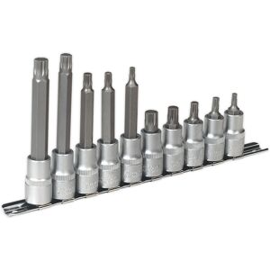 Spline Socket Bit Set 10pc 1/2"Sq Drive - Sealey Ak6215 New Spline Socket Bit Set 10pc 1/2"Sq Drive - Sealey Ak6215 New