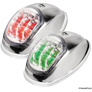 Osculati Pair Led Navigation Lights Stainless Steel Case Red & Green Light 12v Evoledrg Osculati Pair Led Navigation Lights Stainless Steel Case Red & Green Light 12v Evoledrg