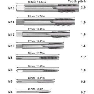 16pcs Tap Socket Set Machine Lengthened Tapping Chuck 1/4in Hex Shank Steel S 16pcs Tap Socket Set Machine Lengthened Tapping Chuck 1/4in Hex Shank Steel S