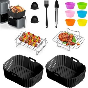 Cunbayi Air Fryer Accessories Set, 15pcs For Ninja Dual Air Fryer Sl400uk Af300uk Af400 Cunbayi Air Fryer Accessories Set, 15pcs For Ninja Dual Air Fryer Sl400uk Af300uk Af400