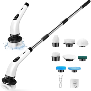 Does Not Apply Electric Spin Scrubber With Led Display & 9 Replaceable Heads, Rechargeable Cord Does Not Apply Electric Spin Scrubber With Led Display & 9 Replaceable Heads, Rechargeable Cord