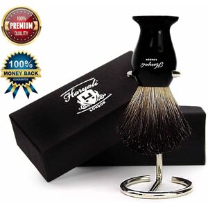 Haryali London Pure Black Badger Hair Shaving Brush For Mens With Brush Holder Stand By Haryali Haryali London Pure Black Badger Hair Shaving Brush For Mens With Brush Holder Stand By Haryali