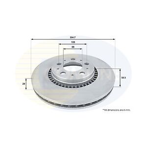 Comline Coated Brake Disc Front Axle To Fit Volvo S60 00->10, S70 97->00, S80 98->08, V7 Comline Coated Brake Disc Front Axle To Fit Volvo S60 00->10, S70 97->00, S80 98->08, V7