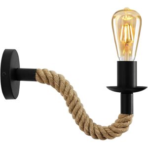 Vintage Wall Lamp Retro Industrial Metal Tube Hemp Rope E27 Wall Sconce Light Lo Vintage Wall Lamp Retro Industrial Metal Tube Hemp Rope E27 Wall Sconce Light Lo