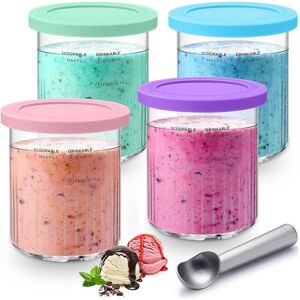 Sodial Ice Creami Pints And Lids Replacement With Spoon Set For Creami Nc5014310 Sodial Ice Creami Pints And Lids Replacement With Spoon Set For Creami Nc5014310