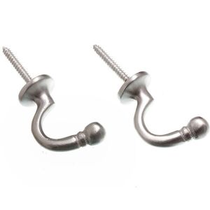 Onestopdiy New 5 Pairs Of Curtain Drape Tie Hold Backs Ball End Satin Chrome Plated 40mm - Onestopdiy New 5 Pairs Of Curtain Drape Tie Hold Backs Ball End Satin Chrome Plated 40mm -