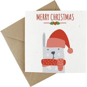 Easyeco Bunny Christmas Card - Seeded Wildflower Plantable Card - Merry Christmas 10pk Easyeco Bunny Christmas Card - Seeded Wildflower Plantable Card - Merry Christmas 10pk