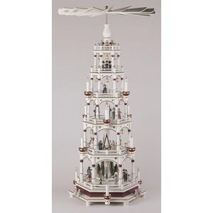 Kwo Kunstgewerbe-Werkstätten Olbernhau Gmbh Table Pyramid With Christmas Figures & Choir Bordeaux/ White Wxdxh= 42x42x106cm Kwo Kunstgewerbe-Werkstätten Olbernhau Gmbh Table Pyramid With Christmas Figures & Choir Bordeaux/ White Wxdxh= 42x42x106cm