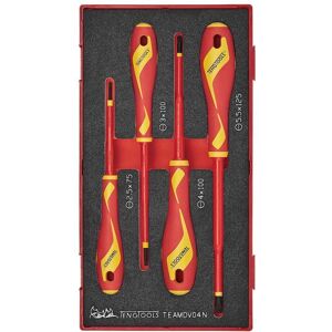 Teng Tools Insulated Screwdriver Set Flat Foam1 4 Pieces Teng Tools Insulated Screwdriver Set Flat Foam1 4 Pieces