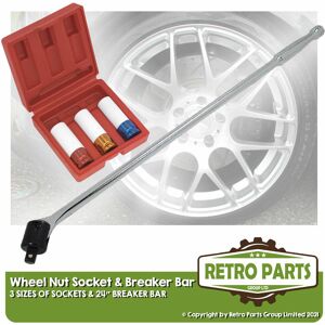 Pro Neilsen Wheel Nut Bolt Sockets & Power Bar For Jaguar Deep Stud Set 17-19-21mm Pro Neilsen Wheel Nut Bolt Sockets & Power Bar For Jaguar Deep Stud Set 17-19-21mm