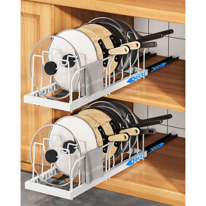 Does Not Apply 2 Pack Expandable Pull Out Pot And Pan Organiser Cupboard Storage Rack, Adhesive Does Not Apply 2 Pack Expandable Pull Out Pot And Pan Organiser Cupboard Storage Rack, Adhesive