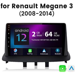 Junsun 2g+64g Android 12 Dab+ Car Stereo Gps Sat Nav For Megane 3 2008-2014 Carplay Bt Junsun 2g+64g Android 12 Dab+ Car Stereo Gps Sat Nav For Megane 3 2008-2014 Carplay Bt