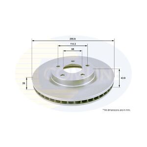 Comline Coated Brake Disc - Supersedes Adc0293v Front Axle To Fit Nissan Juke 10->19, Pu Comline Coated Brake Disc - Supersedes Adc0293v Front Axle To Fit Nissan Juke 10->19, Pu