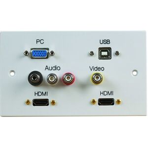 Pro Signal - 2 Gang Hdmi Wallplate With Vga, Usb B & Av Ports Pro Signal - 2 Gang Hdmi Wallplate With Vga, Usb B & Av Ports