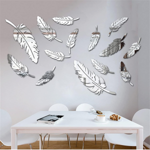 Does Not Apply Pack Of 15 3d Mirror Acrylic Wall Stickers, Large Leaves Art Wall Mirror Wall St Does Not Apply Pack Of 15 3d Mirror Acrylic Wall Stickers, Large Leaves Art Wall Mirror Wall St