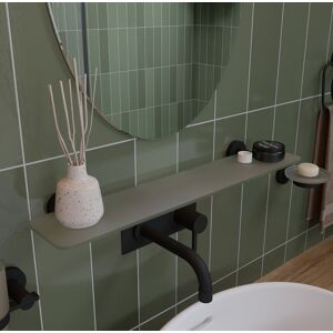 Croydex Frosted Glass Shelf With Black Hinges, Bathroom Storage, 59cm - Metra Croydex Frosted Glass Shelf With Black Hinges, Bathroom Storage, 59cm - Metra