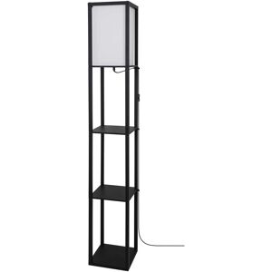 Goodhome Floor Lamp Bamboo 4-Tier Storage Display Shelf Matt Black And White Modern Goodhome Floor Lamp Bamboo 4-Tier Storage Display Shelf Matt Black And White Modern
