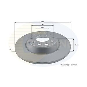 Comline Coated Brake Disc Rear Axle To Fit Audi A3 03->13, A4 05->08, Q3 11->18, Seat Al Comline Coated Brake Disc Rear Axle To Fit Audi A3 03->13, A4 05->08, Q3 11->18, Seat Al