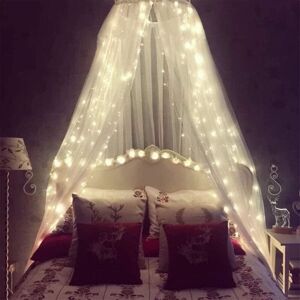 Hanyun White Mosquito Net Bed Canopy, Bed Cover With 100 Led String Lights, Oversized Hanyun White Mosquito Net Bed Canopy, Bed Cover With 100 Led String Lights, Oversized