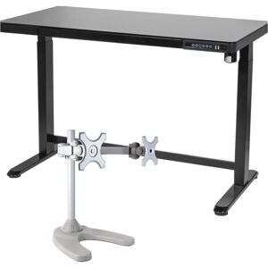 Loops 1200 X 600mm Black Electric Sit & Stand Desk Usb & Twin Monitor Bracket Standing Loops 1200 X 600mm Black Electric Sit & Stand Desk Usb & Twin Monitor Bracket Standing