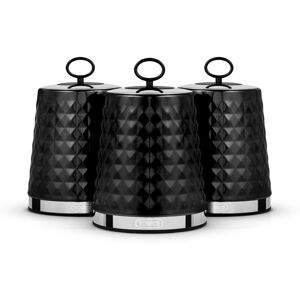 Tower Solitaire Black Set Of 3 Canisters Kitchen Storage T826207blk Tower Solitaire Black Set Of 3 Canisters Kitchen Storage T826207blk