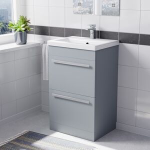 Nes Home 500mm Freestanding Matte Grey 2 Drawers Basin Vanity Cabinet Nes Home 500mm Freestanding Matte Grey 2 Drawers Basin Vanity Cabinet