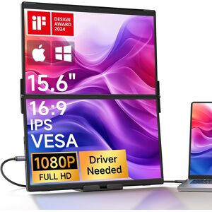 Flipgo 15.6" Pro Dual 1080p Ips Portable Monitor, Triple Laptop Screen Extender Flipgo 15.6" Pro Dual 1080p Ips Portable Monitor, Triple Laptop Screen Extender