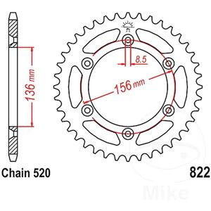 Rear Sprocket 53 T 520 P Jtr822.53 For Gas Gas Ec 250 Gg-E2512 2012 Rear Sprocket 53 T 520 P Jtr822.53 For Gas Gas Ec 250 Gg-E2512 2012