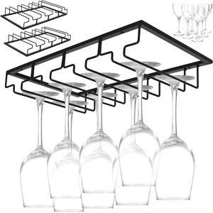 Does Not Apply 2pcs Hanging Wine Glass Rack, 4 Slots Metal Wine Glass Rack Under Cabinet, Wine Does Not Apply 2pcs Hanging Wine Glass Rack, 4 Slots Metal Wine Glass Rack Under Cabinet, Wine