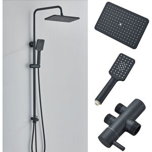 Gattohome Black Shower Set With 29*19cm Overhead Rain Shower Wall Mounted Shower System Gattohome Black Shower Set With 29*19cm Overhead Rain Shower Wall Mounted Shower System