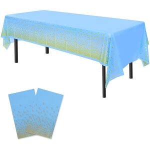 Time To Sparkle 24pcs 54 X 108 Inch Blue/gold Rectangle Plastic Tablecloth Party Time To Sparkle 24pcs 54 X 108 Inch Blue/gold Rectangle Plastic Tablecloth Party