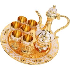 (Gold White)Coffee Pot Set Zinc Alloy Wine Pot Set Practical Retro Exquisite For (Gold White)Coffee Pot Set Zinc Alloy Wine Pot Set Practical Retro Exquisite For