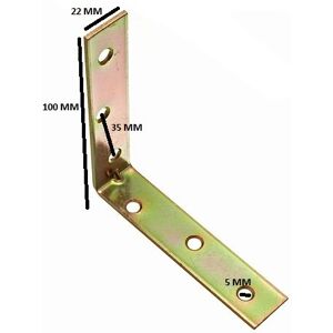 Onestopdiy Corner Brace Angle Repair Bracket Yellow Zinc Plated Steel 100mm ( Pack 48 ) Onestopdiy Corner Brace Angle Repair Bracket Yellow Zinc Plated Steel 100mm ( Pack 48 )
