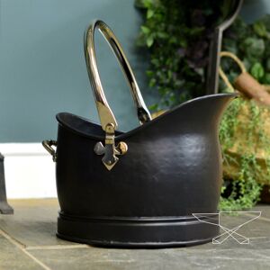 Black Country Metal Works "Hinswick" Victorian Black Iron And Nickel Coal Bucket - 41.5cm Black Country Metal Works "Hinswick" Victorian Black Iron And Nickel Coal Bucket - 41.5cm