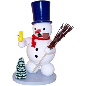 Fa. Volker Zenker Erzgebirgische Volkskunst Smoker Snowman With Top Hat Bird And Broom Height 13cm New Fa. Volker Zenker Erzgebirgische Volkskunst Smoker Snowman With Top Hat Bird And Broom Height 13cm New