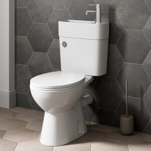 Affine 2-In-1 Close Coupled Toilet With Sink On Top Cloakroom Combo Space Saving Unit Affine 2-In-1 Close Coupled Toilet With Sink On Top Cloakroom Combo Space Saving Unit