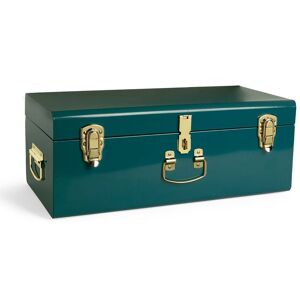 Stainless Steel Teal Storage Trunk With Gold Detailing, Beautify Stainless Steel Teal Storage Trunk With Gold Detailing, Beautify