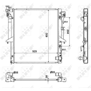 Engine Cooling Radiator Aluminium Fits Mitsubishi L200 / Triton Nrf 53909 Engine Cooling Radiator Aluminium Fits Mitsubishi L200 / Triton Nrf 53909