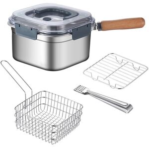 Sodial 2x(Frying Pan Outdoor Food Storage Box Portable Deep Fryer Steamer Gas7758 Sodial 2x(Frying Pan Outdoor Food Storage Box Portable Deep Fryer Steamer Gas7758