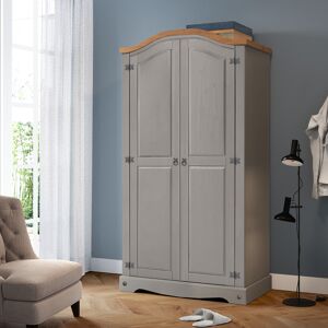 Corona Wardrobe Grey 2 Door Arch Top Wax Solid Pine Bedroom Mercers Furniture® Corona Wardrobe Grey 2 Door Arch Top Wax Solid Pine Bedroom Mercers Furniture®