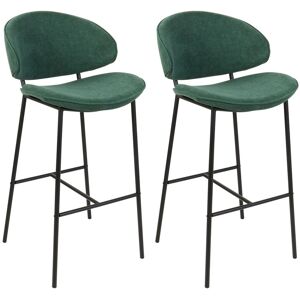 Beliani Bar Chair Set Of 2 Fabric Dark Green Kiana Beliani Bar Chair Set Of 2 Fabric Dark Green Kiana