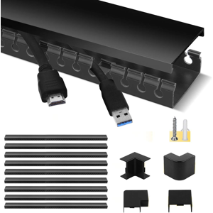 Does Not Apply Cable Trunking Kit - 9 Pieces, 3.5 Meter Open Slot Desk Cable Management, Self-A Does Not Apply Cable Trunking Kit - 9 Pieces, 3.5 Meter Open Slot Desk Cable Management, Self-A