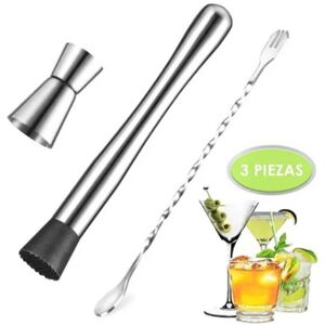 ㄧcocktail Mixing Spoon Muddler And 15ml 30ml Jigger Stainless Steel Bar Tool Set ㄧcocktail Mixing Spoon Muddler And 15ml 30ml Jigger Stainless Steel Bar Tool Set