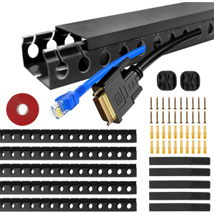 Does Not Apply 5 Pieces Cable Trunkings, Cable Concealer Kit, 1.85m Open Slot Cable Raceway Duc Does Not Apply 5 Pieces Cable Trunkings, Cable Concealer Kit, 1.85m Open Slot Cable Raceway Duc