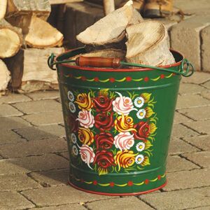 Black Country Metal Works Green Large Hand Painted Log Bucket Black Country Metal Works Green Large Hand Painted Log Bucket