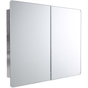 Ibathuk Bathroom Mirror Cabinet Wall Hung Mount Double Door Storage Unit Stainless Steel Ibathuk Bathroom Mirror Cabinet Wall Hung Mount Double Door Storage Unit Stainless Steel
