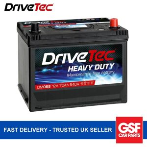 Drivetec Car Battery DM068 - 12V 70Ah - Fits Kia Rio, Hyundai Xg, Lexus GS Drivetec Car Battery DM068 - 12V 70Ah - Fits Kia Rio, Hyundai Xg, Lexus GS