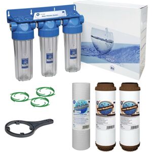 Aquafilter 3 Stage 10\" Whole House High Flow Water Filter Purifier And Iron Removal 3/4\ Aquafilter 3 Stage 10\" Whole House High Flow Water Filter Purifier And Iron Removal 3/4\