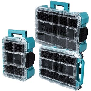 Makita Maktrak 3pcs Tool Organiser Set Stackable Compact & Medium Storage Case Makita Maktrak 3pcs Tool Organiser Set Stackable Compact & Medium Storage Case